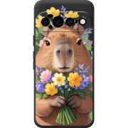 Прозорий чохол BoxFace Google Pixel 11 Pro XL Капибара з квітами