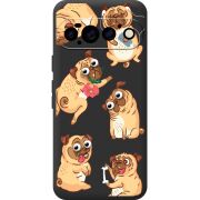 Прозорий чохол BoxFace Google Pixel 11 Pro с 3D-глазками Pug