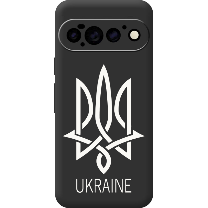 Чорний чохол BoxFace Google Pixel 11 Pro Тризуб монограмма ukraine