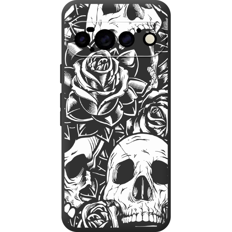 Чорний чохол BoxFace Google Pixel 11 Pro Skull and Roses