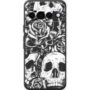 Чорний чохол BoxFace Google Pixel 11 Pro Skull and Roses