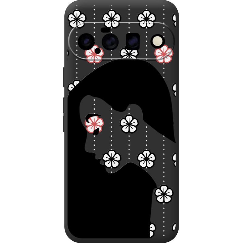 Чорний чохол BoxFace Google Pixel 11 Flower Hair