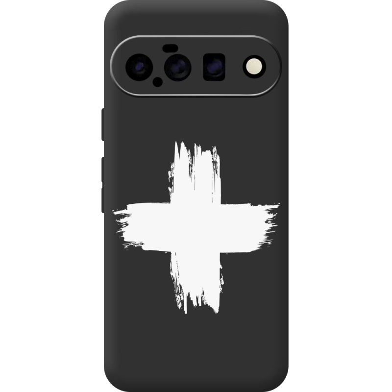 Чорний чохол BoxFace Google Pixel 11 Білий хрест ЗСУ