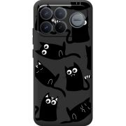 Прозорий чохол BoxFace Poco F8 Ultra с 3D-глазками Black Kitty