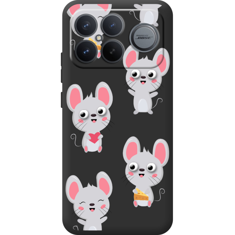 Прозорий чохол BoxFace Poco F8 Ultra с 3D-глазками Mouse