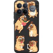 Прозорий чохол BoxFace Poco F8 Ultra с 3D-глазками Pug