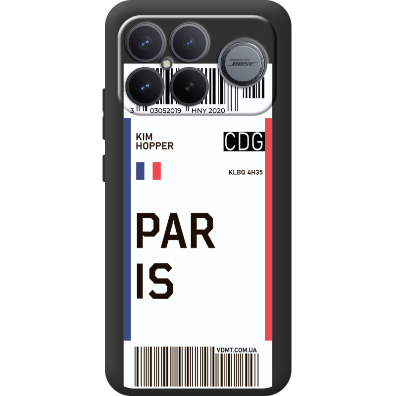 Прозорий чохол BoxFace Poco F8 Ultra Ticket Paris