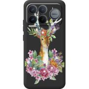 Чохол зі стразами Poco F8 Ultra Deer with flowers