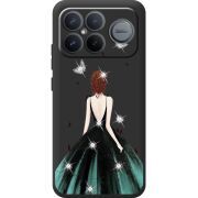 Чохол зі стразами Poco F8 Ultra Girl in the green dress