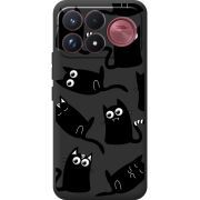 Прозорий чохол BoxFace Poco F9 Ultra с 3D-глазками Black Kitty