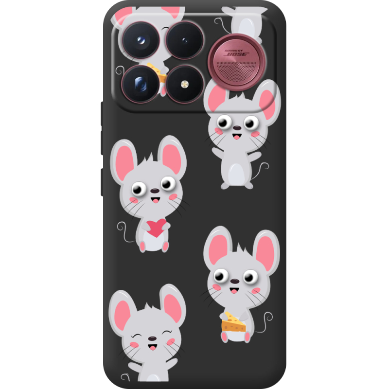 Прозорий чохол BoxFace Poco F9 Ultra с 3D-глазками Mouse