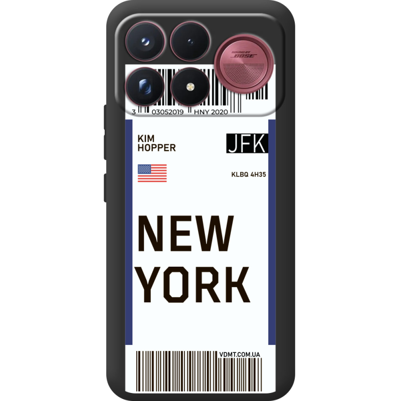 Прозорий чохол BoxFace Poco F9 Ultra Ticket New York