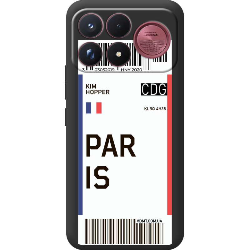 Прозорий чохол BoxFace Poco F9 Ultra Ticket Paris