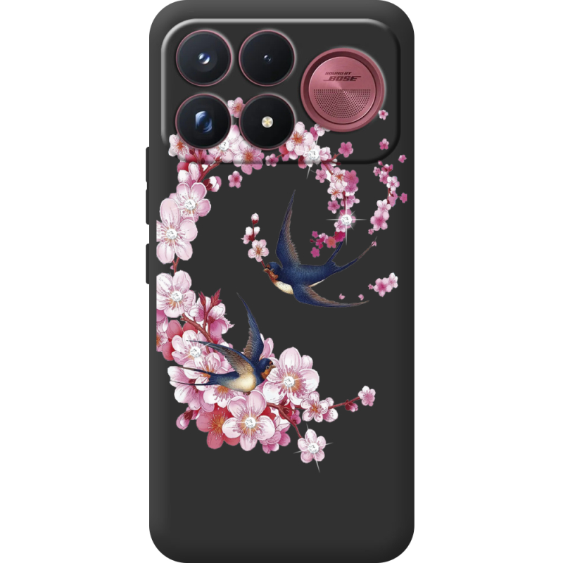 Чохол зі стразами Poco F9 Ultra Swallows and Bloom