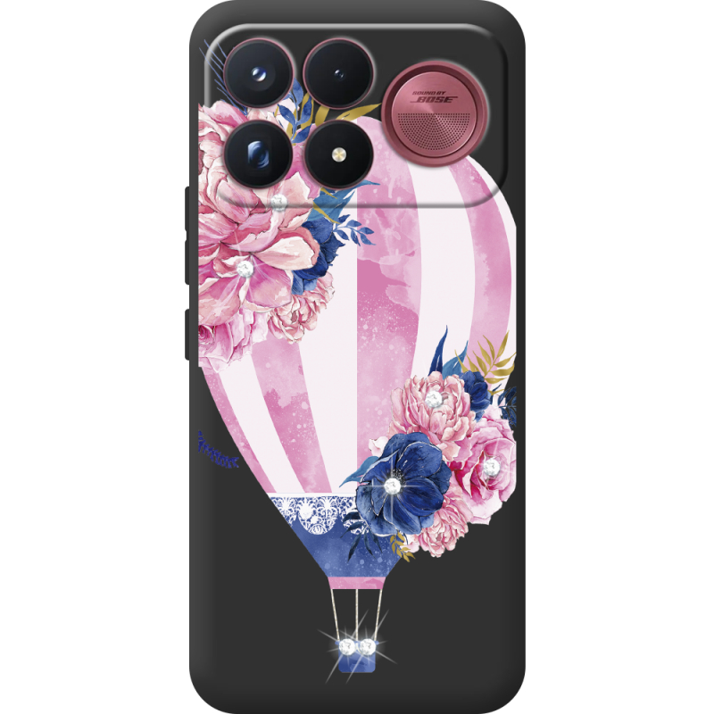Чохол зі стразами Poco F9 Ultra Pink Air Baloon