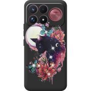 Чохол зі стразами Poco F9 Ultra Cat in Flowers