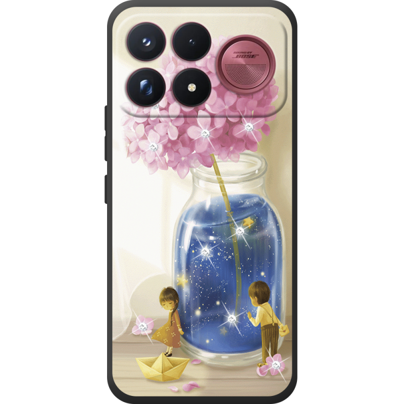 Чохол зі стразами Poco F9 Ultra Little Boy and Girl