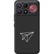 Чорний чохол BoxFace Poco F9 Ultra Paper Plane
