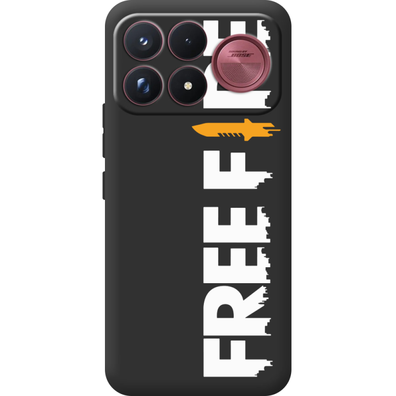Чорний чохол BoxFace Poco F9 Ultra Free Fire White Logo