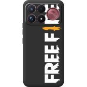 Чорний чохол BoxFace Poco F9 Ultra Free Fire White Logo