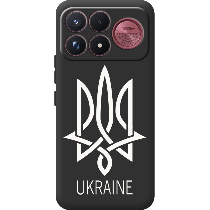 Чорний чохол BoxFace Poco F9 Ultra Тризуб монограмма ukraine