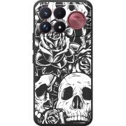 Чорний чохол BoxFace Poco F9 Ultra Skull and Roses