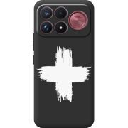 Чорний чохол BoxFace Poco F9 Ultra Білий хрест ЗСУ