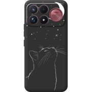 Чорний чохол BoxFace Poco F9 Ultra Місячний кіт
