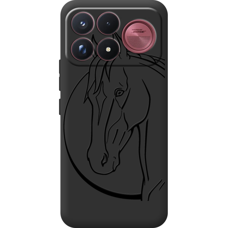 Чорний чохол BoxFace Poco F9 Ultra Horse