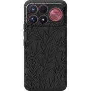 Чорний чохол BoxFace Poco F9 Ultra Leaves