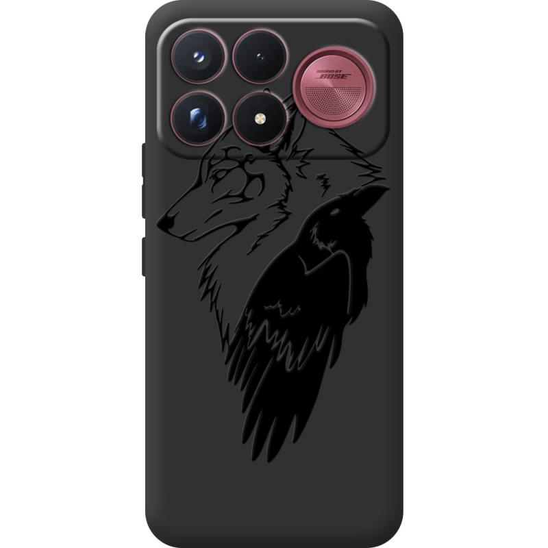 Чорний чохол BoxFace Poco F9 Ultra Wolf and Raven