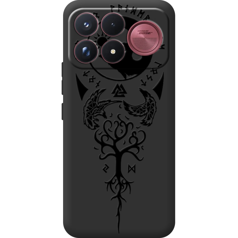 Чорний чохол BoxFace Poco F9 Ultra Hugin and Munin