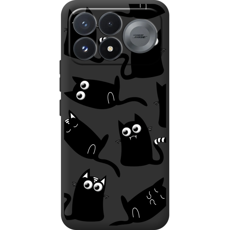 Прозорий чохол BoxFace Poco F9 Pro с 3D-глазками Black Kitty