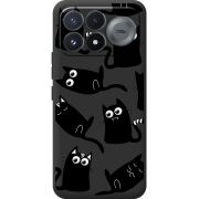 Прозорий чохол BoxFace Poco F9 Pro с 3D-глазками Black Kitty