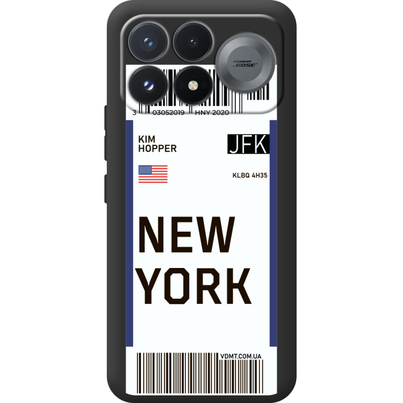 Прозорий чохол BoxFace Poco F9 Pro Ticket New York
