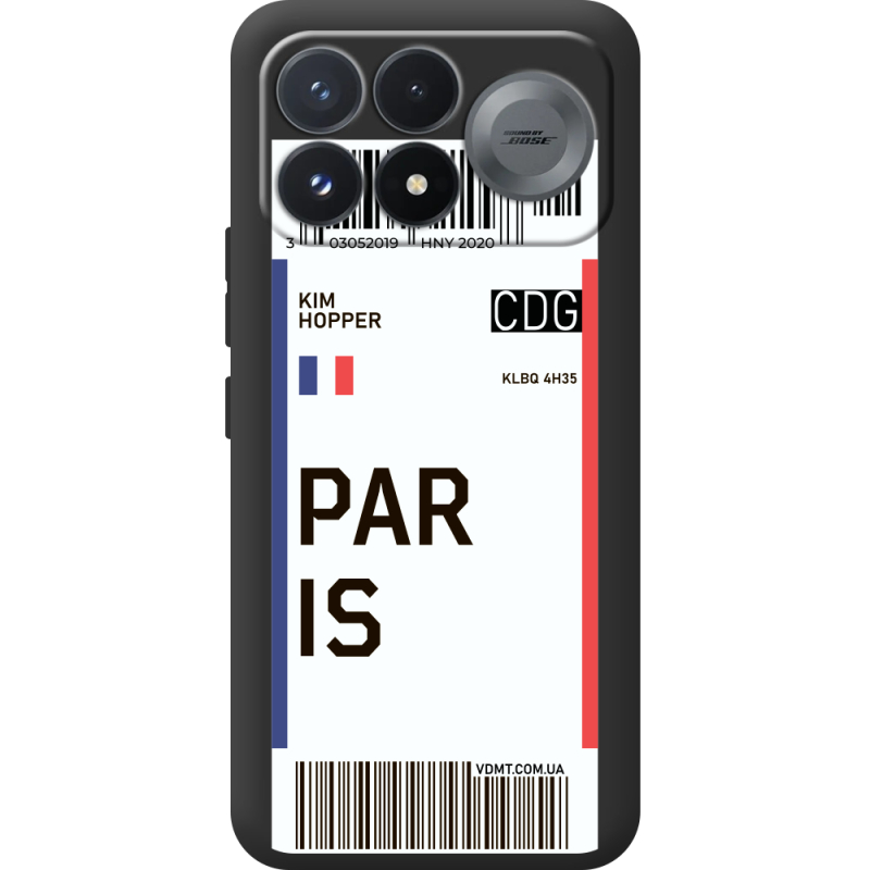 Прозорий чохол BoxFace Poco F9 Pro Ticket Paris