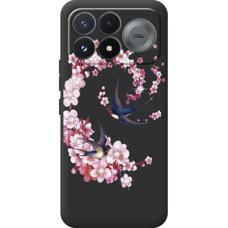Чохол зі стразами Poco F9 Pro Swallows and Bloom