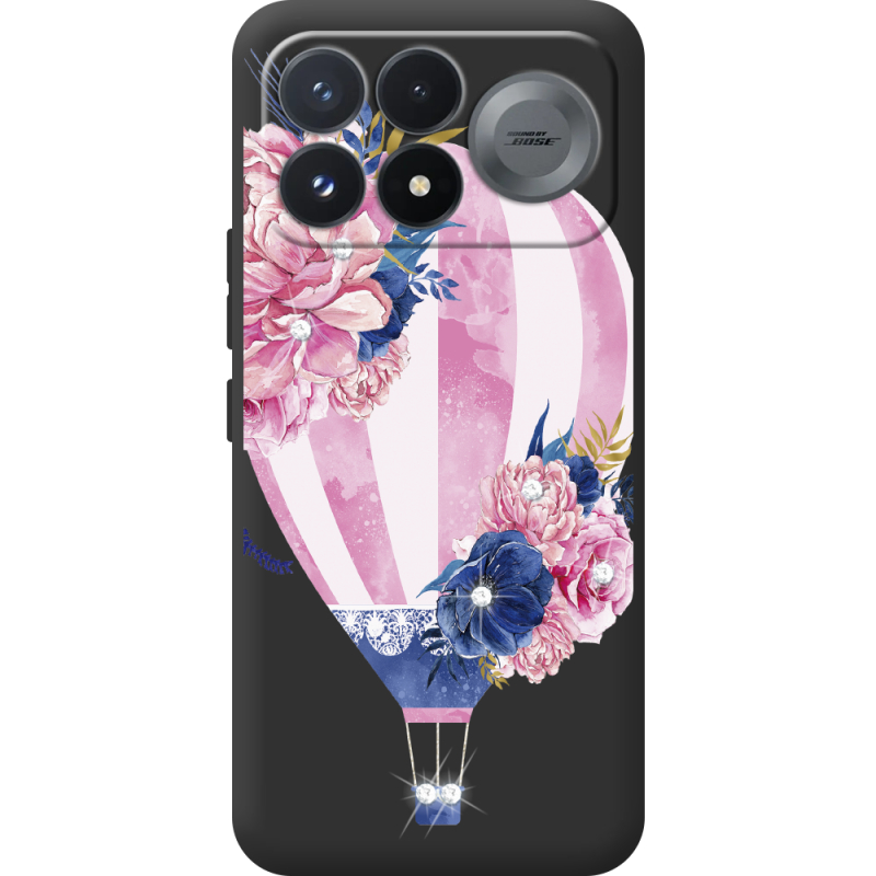 Чохол зі стразами Poco F9 Pro Pink Air Baloon