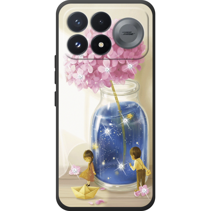 Чохол зі стразами Poco F9 Pro Little Boy and Girl