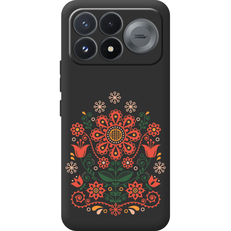 Чорний чохол BoxFace Poco F9 Pro Ukrainian Ornament