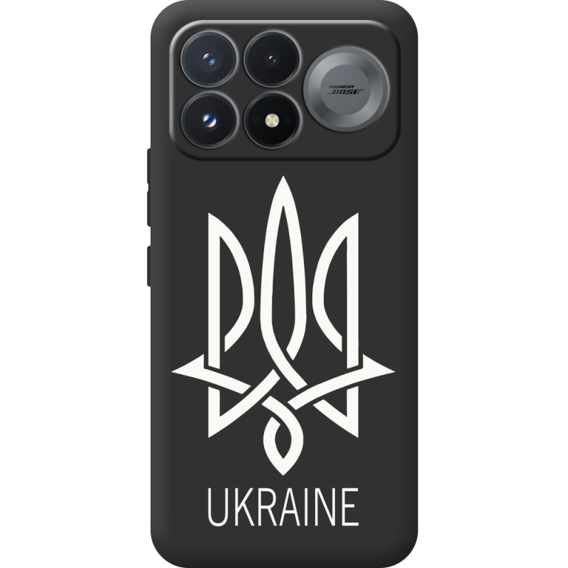 Чорний чохол BoxFace Poco F9 Pro Тризуб монограмма ukraine