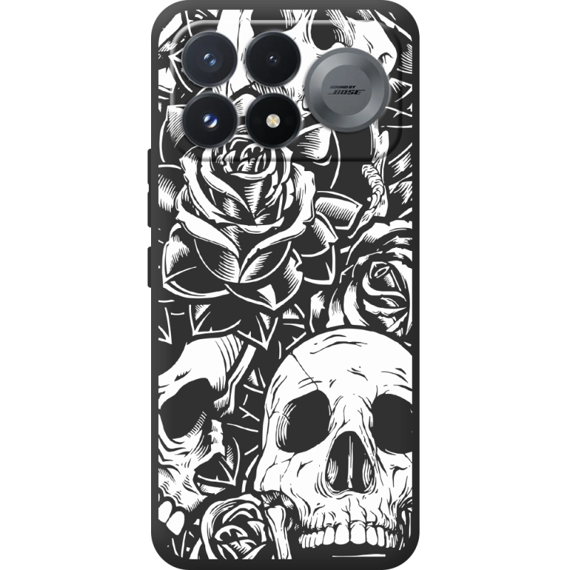 Чорний чохол BoxFace Poco F9 Pro Skull and Roses