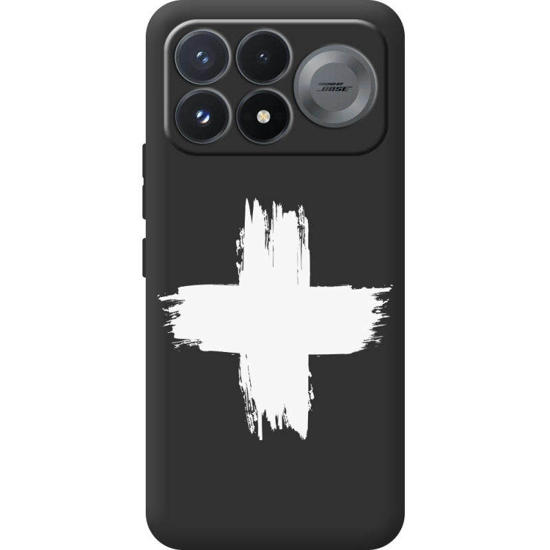 Чорний чохол BoxFace Poco F9 Pro Білий хрест ЗСУ