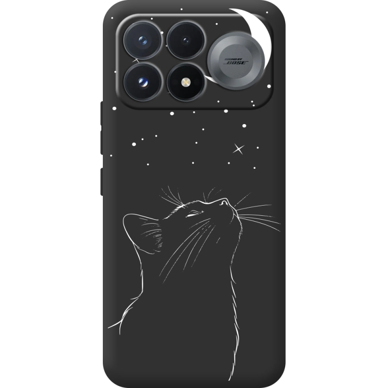Чорний чохол BoxFace Poco F9 Pro Місячний кіт