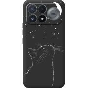 Чорний чохол BoxFace Poco F9 Pro Місячний кіт