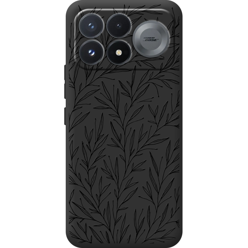Чорний чохол BoxFace Poco F9 Pro Leaves