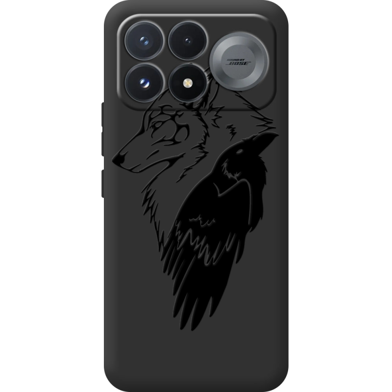 Чорний чохол BoxFace Poco F9 Pro Wolf and Raven