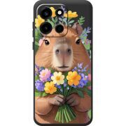 Прозорий чохол BoxFace OnePlus Turbo 6 Капибара з квітами