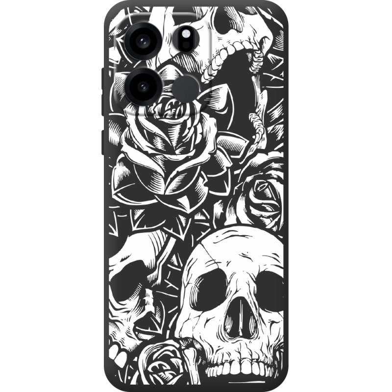 Чорний чохол BoxFace OnePlus Turbo 6V Skull and Roses