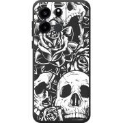 Чорний чохол BoxFace OnePlus Turbo 6V Skull and Roses
